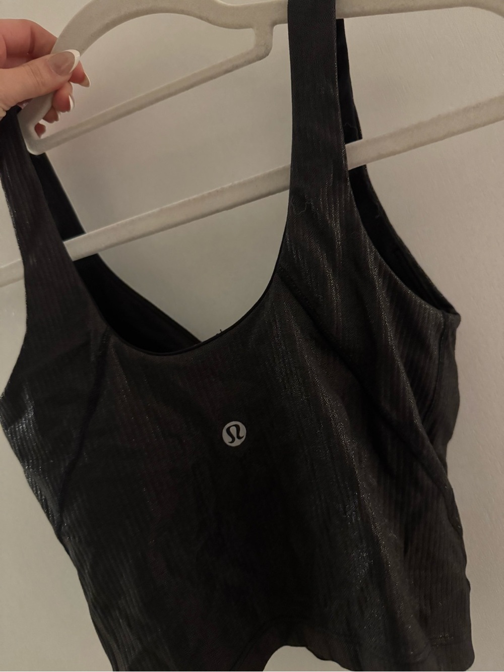 lululemon athletica black foil ribbed align top